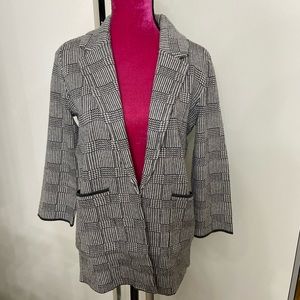 J.crew black plaid wool sweater XS New